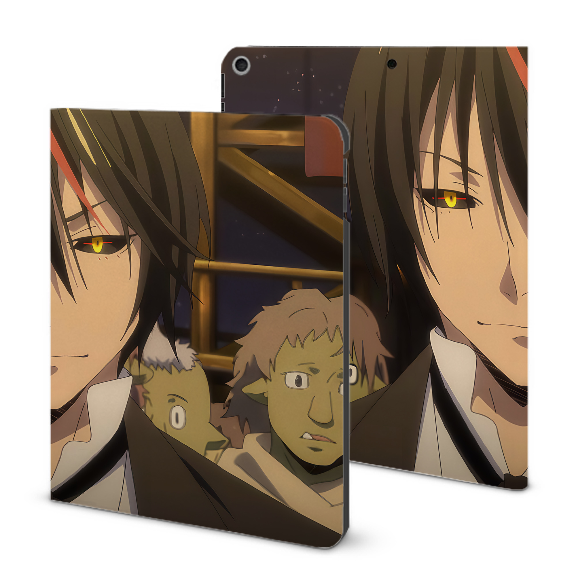 （画像用） 転スラ Regarding Reincarnated to Slime IPad ケース ブック型 PUレザー TPU 耐衝撃 軽量 薄型 ペン収納なし 全面保護 IPad 各モデル対応